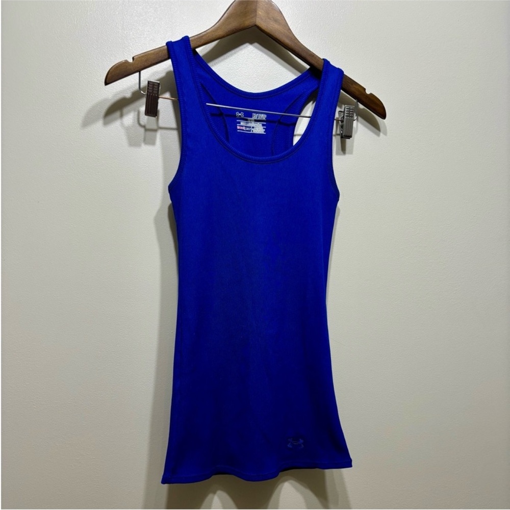 Under Armour Fitted Ribbed Heat Gear
Stretchy Workout Racerback Tank Top Blue
